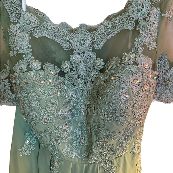 Lover Kiss Women’s Long Elegant Dress – Mint Green – Maxi Formal. Size XXL - Picture 3 of 14